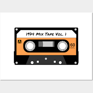 1974 Mix Tape Vol. 1 - Retro/Vintage Cassette Tape - Perfect for 50th Birthday Gift! Posters and Art